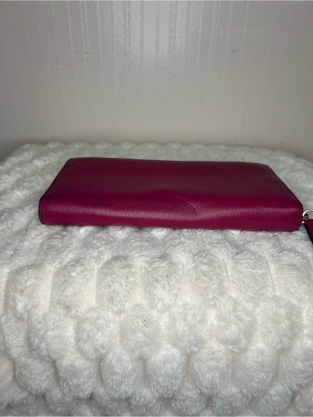 kate spade pebbled leather zip wallet in magenta - Picture 10 of 11